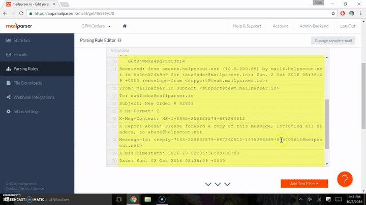 email header parser