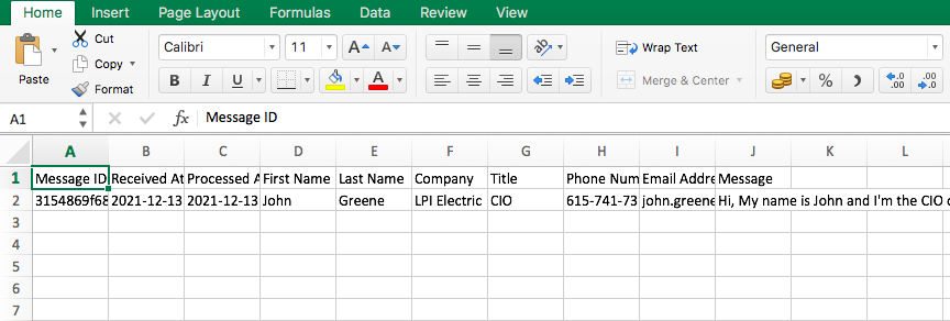 Export Web Form Data to Excel Mailparser