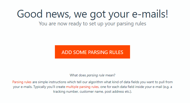 Web Form Data to Excel Mailparser Add Parsing Rules