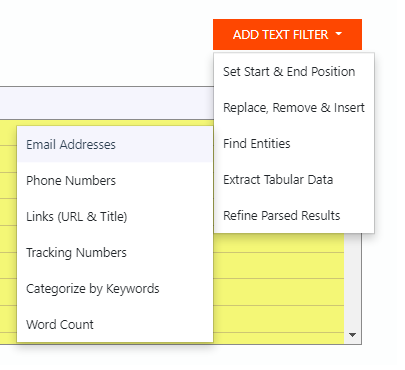 Mailparser Text Filter - Find Entities