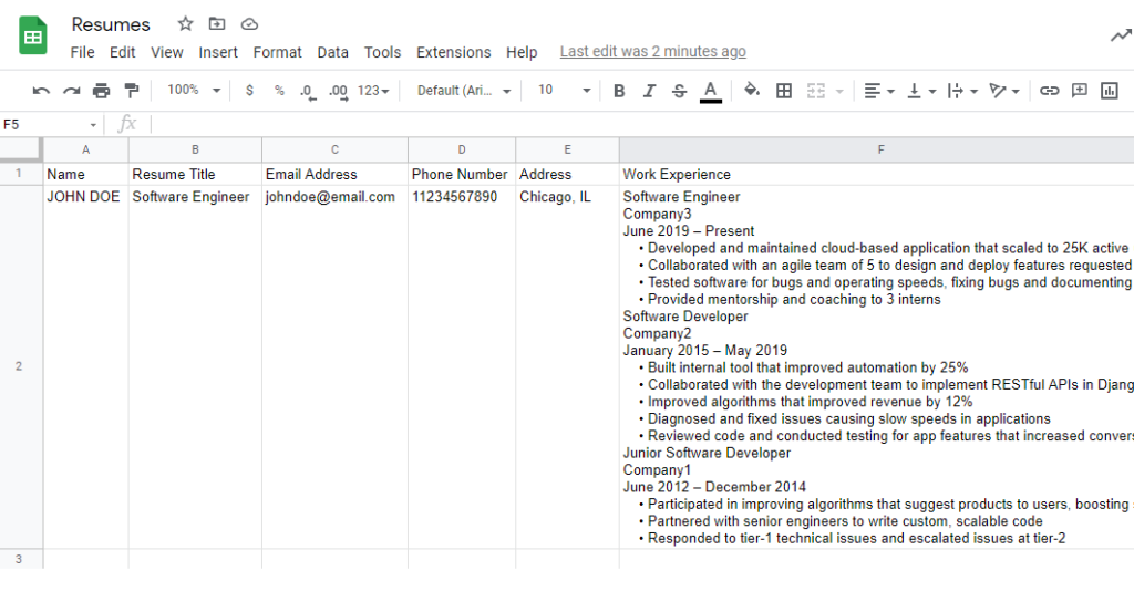 Parse Resumes from Emails with Mailparser - Google Sheets Integration