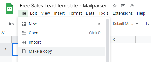 Sales Lead Template - Make a Copy