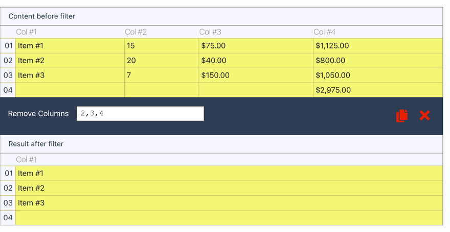 Invoice Data Capture Software - Removed Columns
