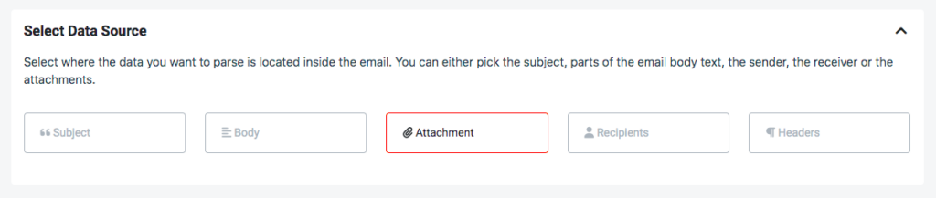 Select Data Source - Attachment