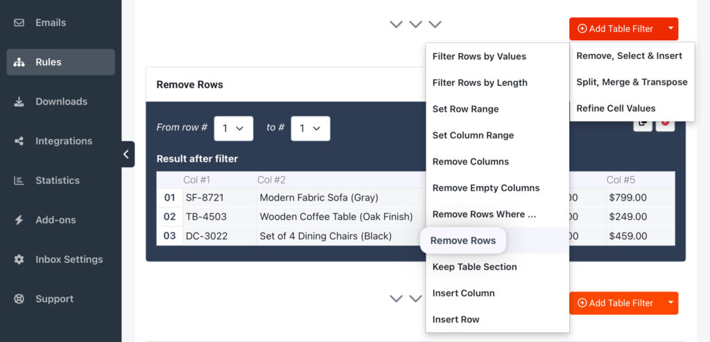 Remove Row from Sales Order Line Items