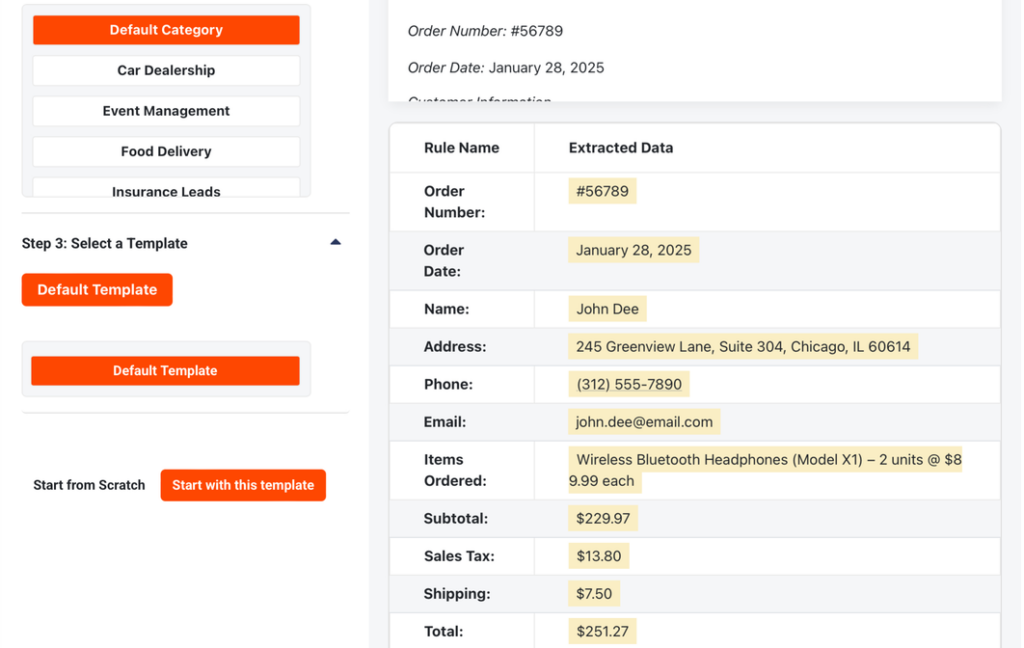 Convert Email to Excel - Mailparser Automatic Setup