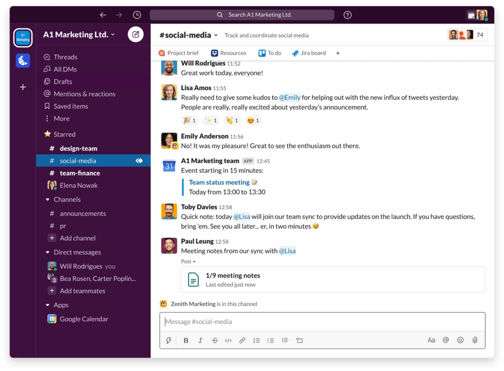 Slack Channel Example